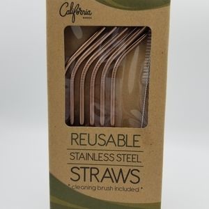 Copper Color Reusable Straws  6 pack